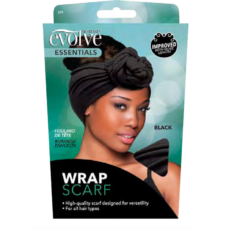 Black Wrap Scarf - shop em hair studio (5698729574565)