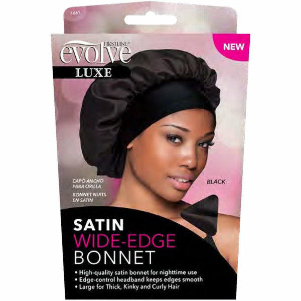 Evolve Black Satin Wide Edge Bonnet